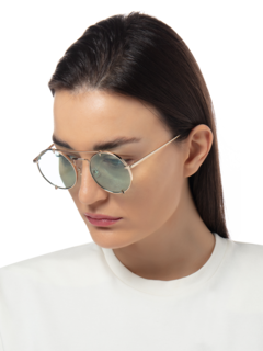 Lightweight round metal frames sunglasses