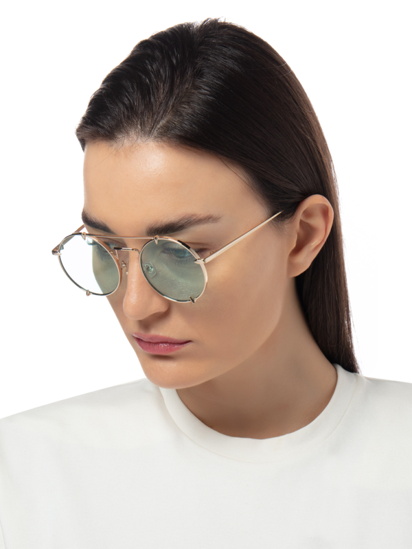 Lightweight round metal frames sunglasses