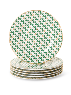 طبق حلويات مقاس 20.5 سم لون أخضر سويرل مجموعة من 6