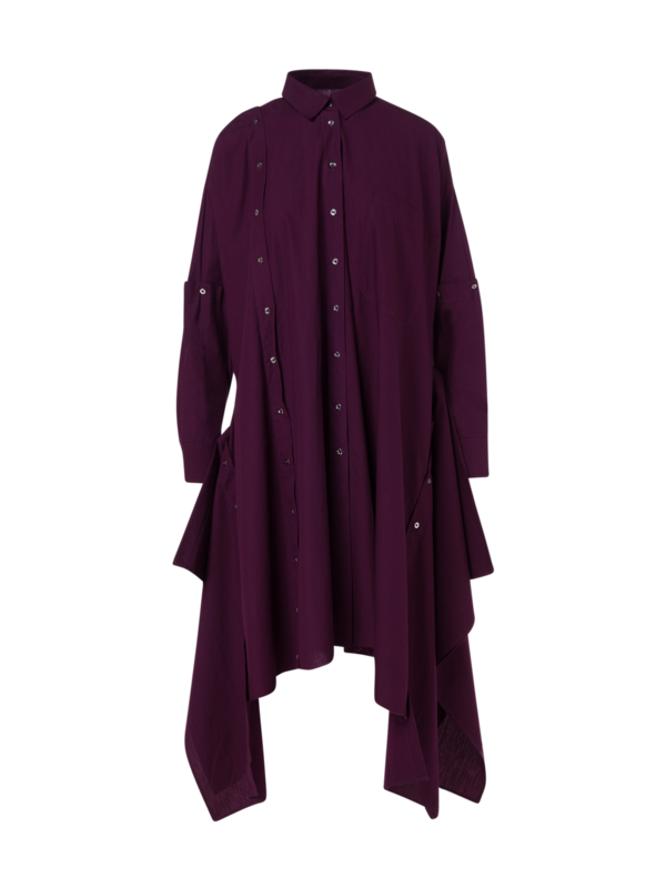 فستان طويل غير متماثل على شكل قميص