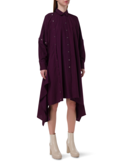 فستان طويل غير متماثل على شكل قميص