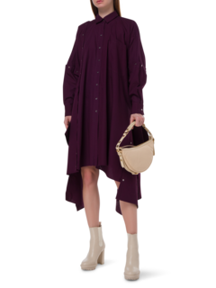 فستان طويل غير متماثل على شكل قميص