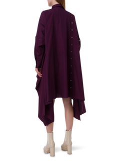 فستان طويل غير متماثل على شكل قميص