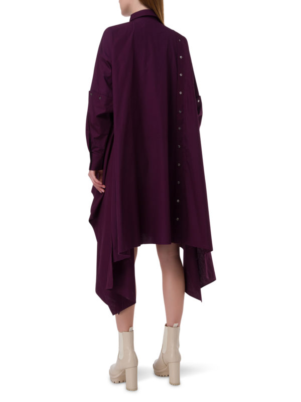 فستان طويل غير متماثل على شكل قميص