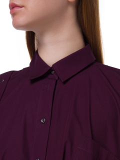 فستان طويل غير متماثل على شكل قميص