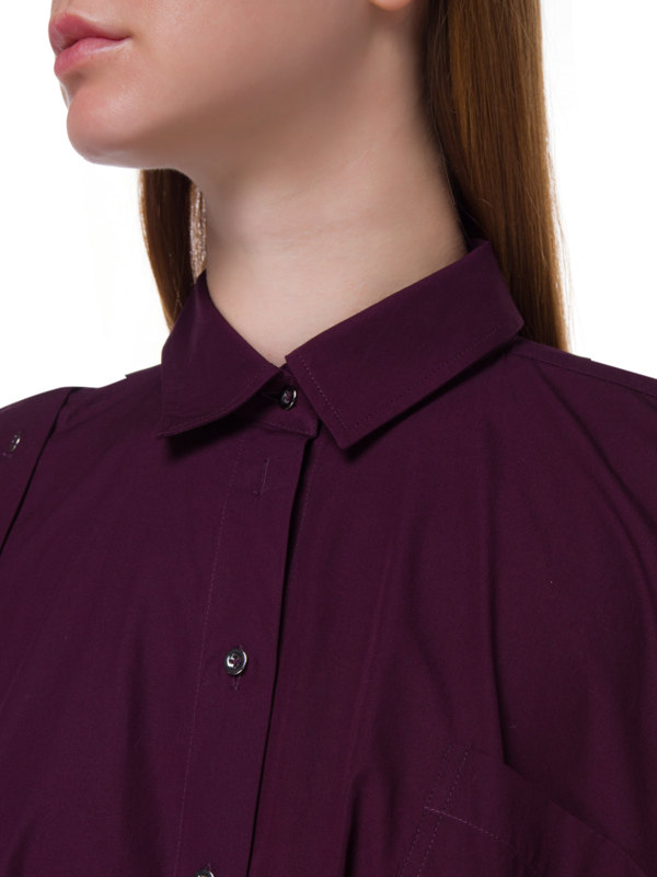 فستان طويل غير متماثل على شكل قميص