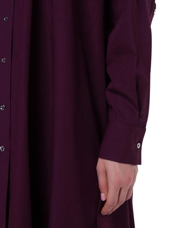 فستان طويل غير متماثل على شكل قميص