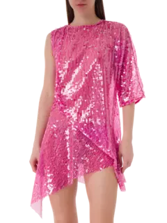 فستان منسدل مزين بالترتر