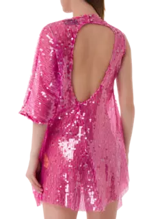 فستان منسدل مزين بالترتر