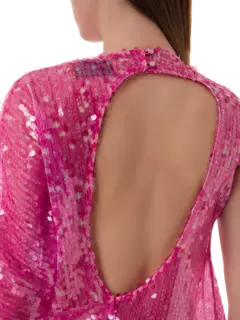 فستان منسدل مزين بالترتر