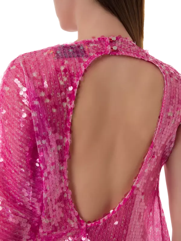 فستان منسدل مزين بالترتر