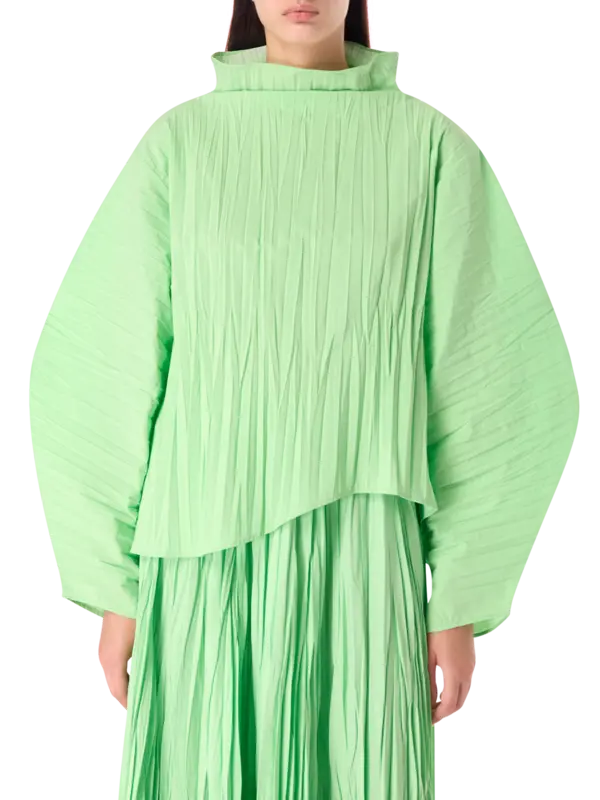 بلوزة بأكمام طويلة منتفخة بليسيه