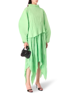 بلوزة بأكمام طويلة منتفخة بليسيه