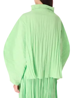 بلوزة بأكمام طويلة منتفخة بليسيه