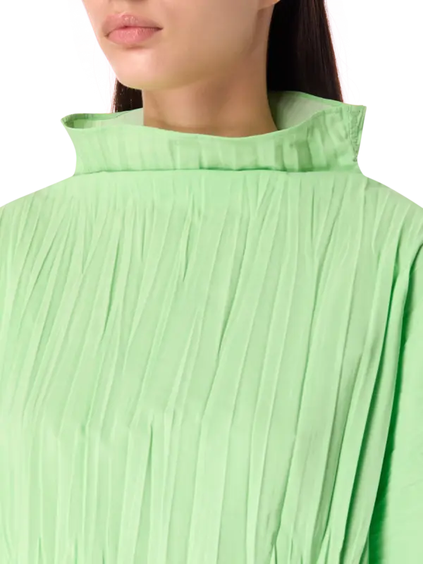 بلوزة بأكمام طويلة منتفخة بليسيه