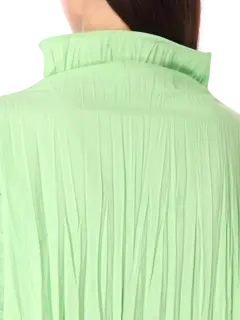 بلوزة بأكمام طويلة منتفخة بليسيه