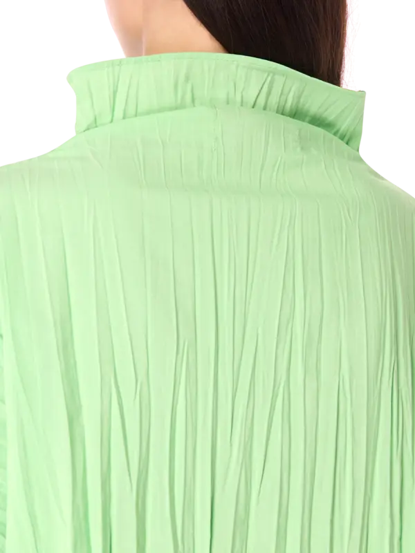 بلوزة بأكمام طويلة منتفخة بليسيه