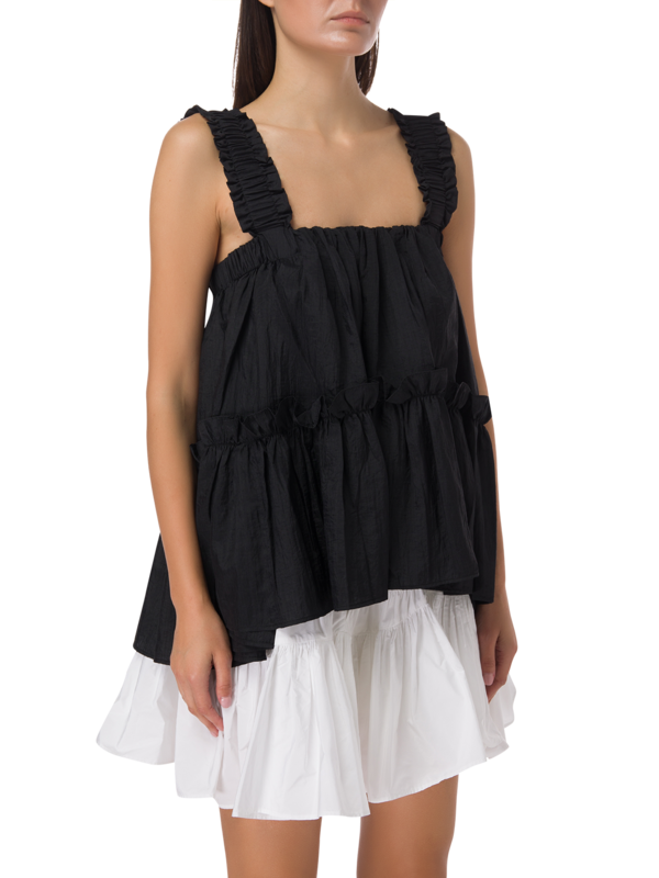 OLIVE CRUSHED RIPSTOP SLEEVELESS TOP