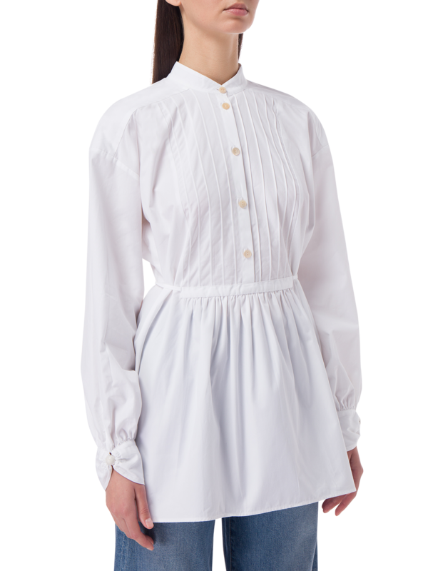 REACHING SHIRT IN WHITE COTTON POPLIN