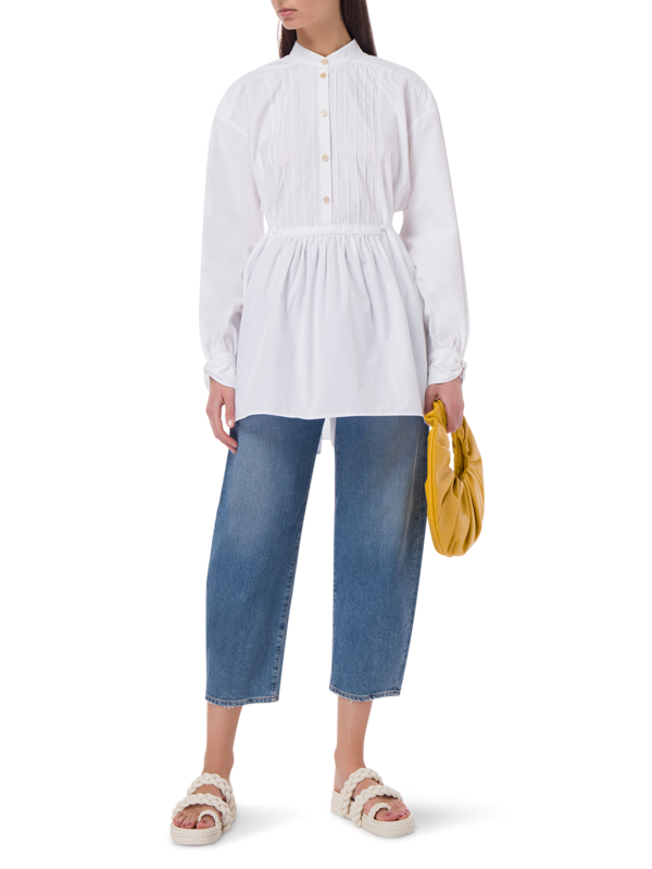 REACHING SHIRT IN WHITE COTTON POPLIN
