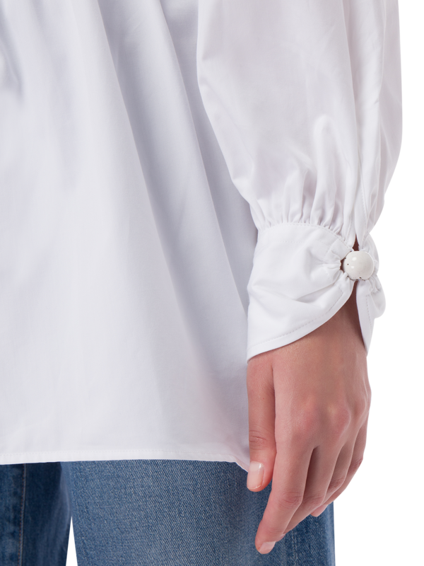 REACHING SHIRT IN WHITE COTTON POPLIN