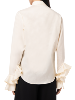 FLOURISH FLOUNCE CUFF SHIRT IN CREAM COTTON POPLIN