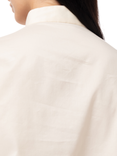FLOURISH FLOUNCE CUFF SHIRT IN CREAM COTTON POPLIN