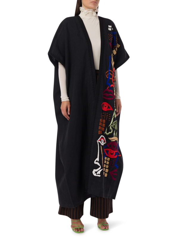 Embroidered Open Kaftan