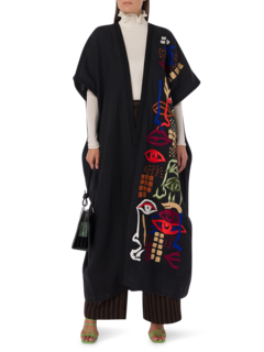 Embroidered Open Kaftan