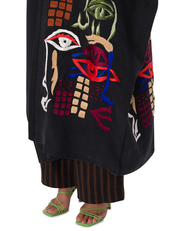 Embroidered Open Kaftan