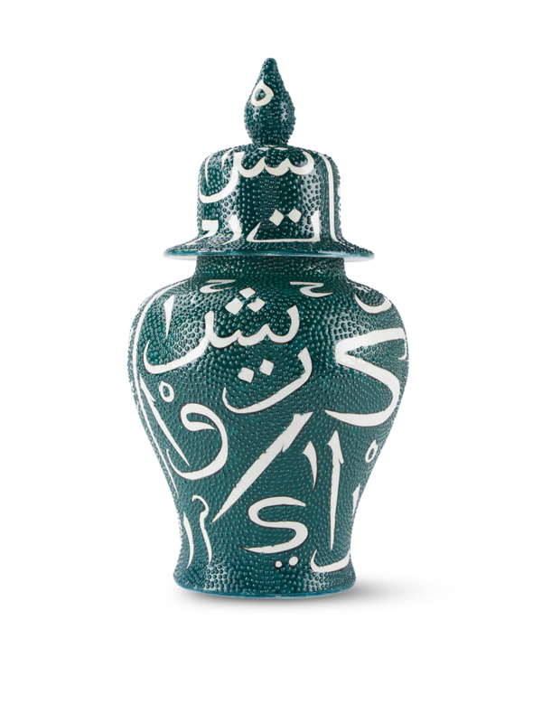 QUARTZ AND CERAMIC VASE