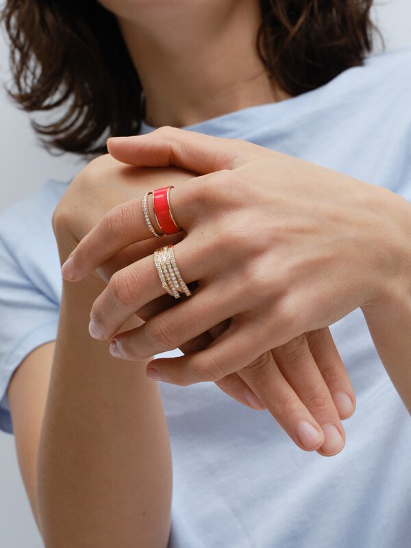 Berebere 2 Rows Ring In Pink Gold
