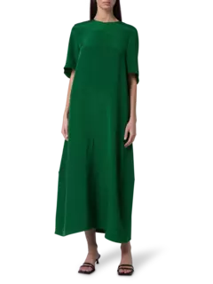 فستان بتصميم تيشيرت من الحرير من 4 طبقات