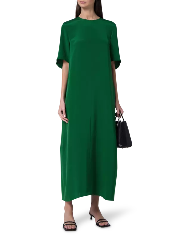 فستان بتصميم تيشيرت من الحرير من 4 طبقات