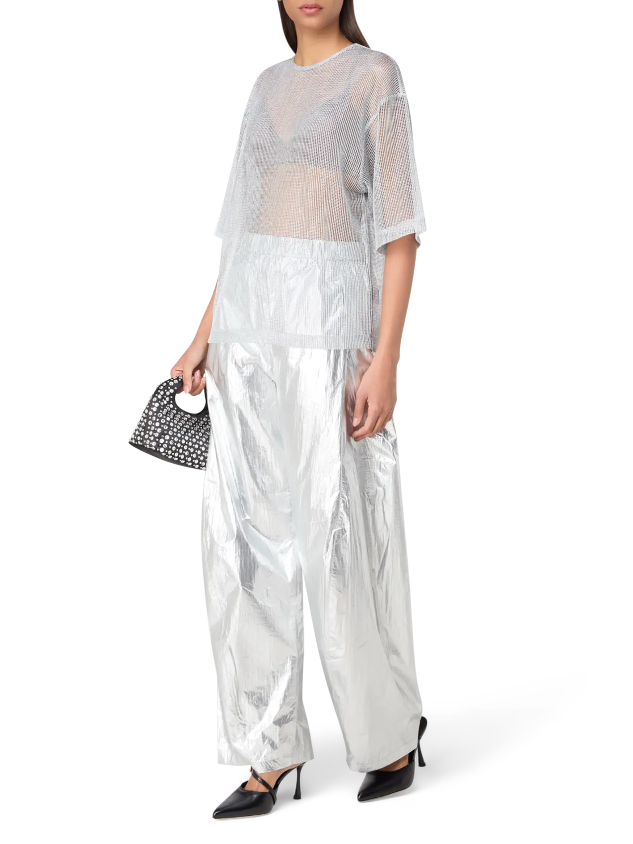 Api Maria Tibi Tibi Viscose Metallic Mesh Easy T-Shirt | THAT