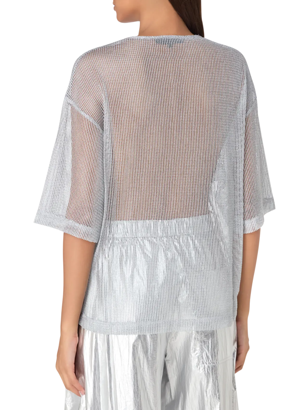 Api Maria Tibi Tibi Viscose Metallic Mesh Easy T-Shirt | THAT