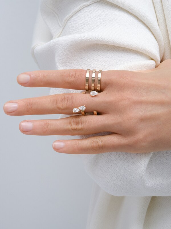 Berebere 3 Rows Ring In Pink Gold