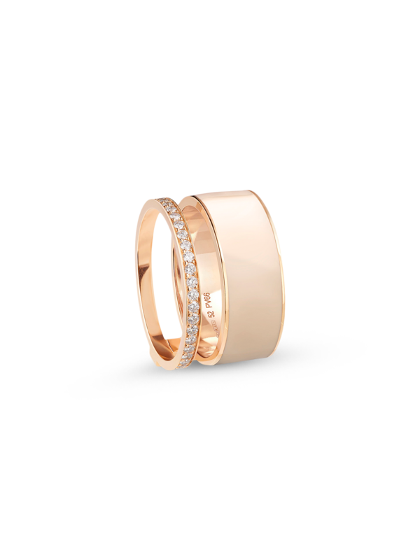 Berebere 2 Rows Ring In Pink Gold