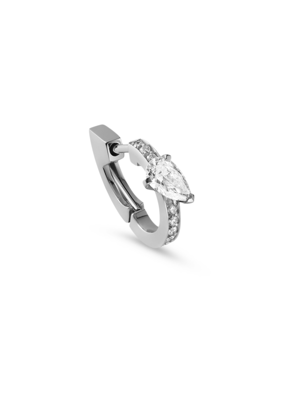 Serti Sur Vide Paved Earring In White Gold