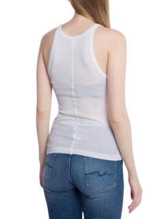 Ribbed Tank Top with Halter Neckline