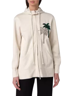 هودي بسحاب مزين بتطريز شجرة نخيل