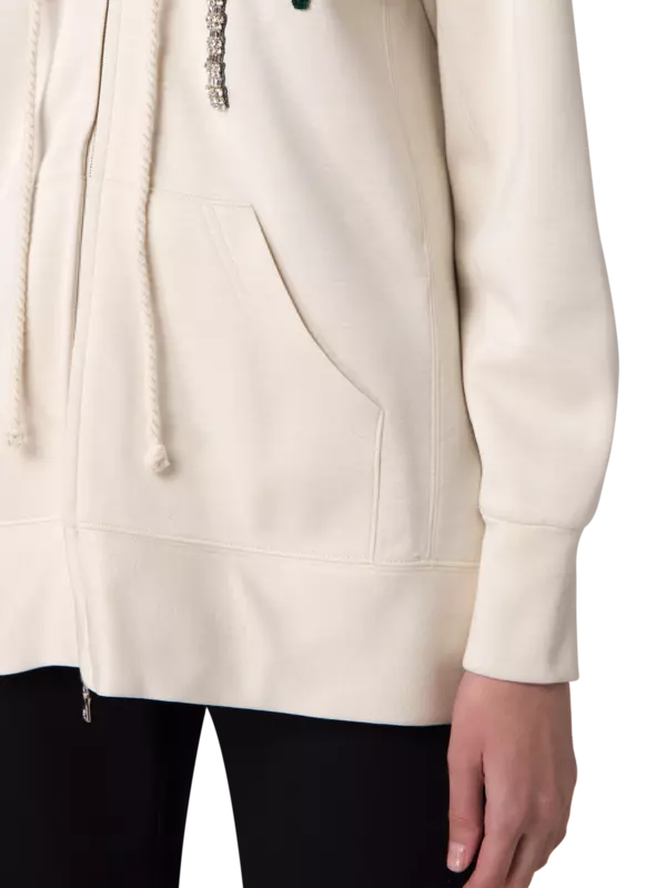 هودي بسحاب مزين بتطريز شجرة نخيل