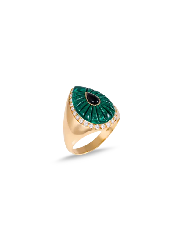 خاتم خنصر مرصع بالألماس من تشكيلة بوند ستريت | ذهب أصفر عيار 18 قيراط