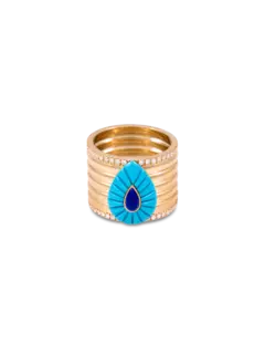 102 Big Enamel Ring | 18kt Yellow Gold