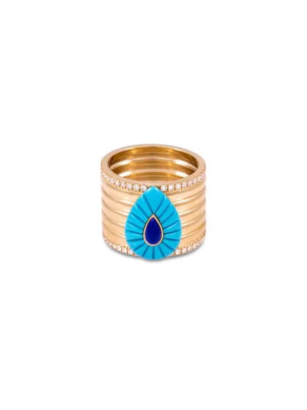 102 Big Enamel Ring | 18kt Yellow Gold