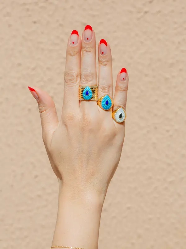 102 Big Enamel Ring | 18kt Yellow Gold