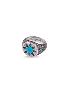 Ibiza Element Pinky Ring With Stones | 18k White Gold