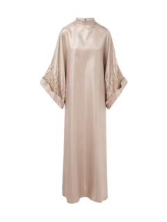 Stand collar caftans w/ embroidery on sleeve