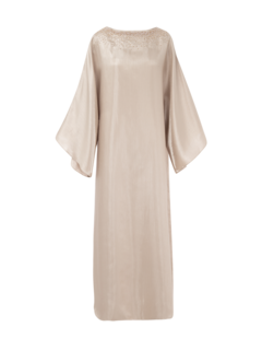 Round neck collar caftan w/ neck embroider