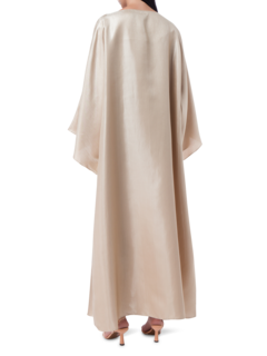 Round neck collar caftan w/ neck embroider